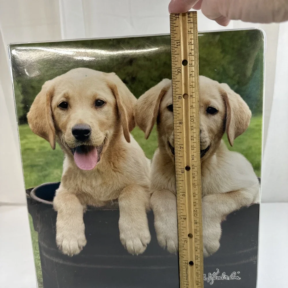 Vtg Keith Kimberlin Puppy Golden Retrievers 3 Ring Binder